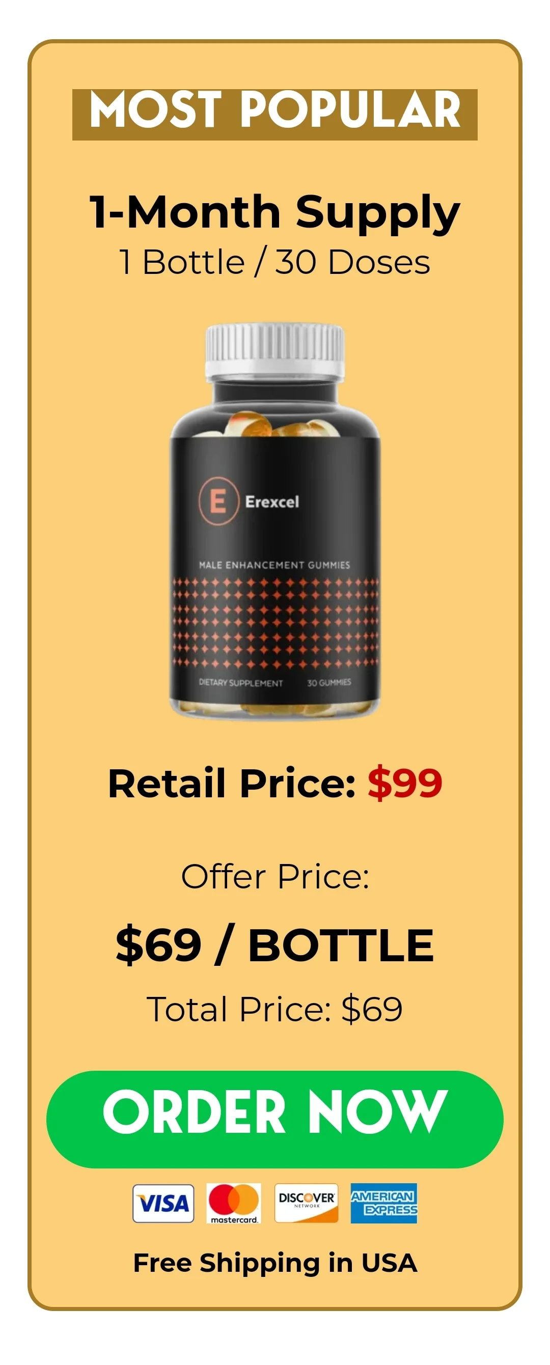 Erexcel™ 1 bottle pricing